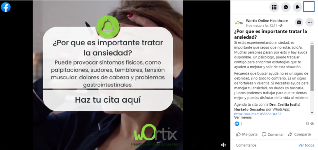 Facebook Wortix, la red médica atrae pacientes mediante campañas publicitarias en redes sociales